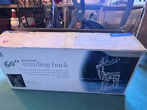 lot 184 image: Animated 60 Standing Buck with Lights and Metal Frame