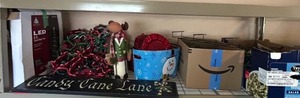 lot 194 image: Holiday Decor Collection LED Rope Light, Garland, Signs, and More - Middle Shelf Only