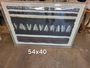 lot 8 image: 54x40 Signed Wrapped Canvas Abstract Art in Museum Quality Frame