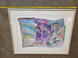 lot 84 image: Sylvia Edwards Watercolor Print with Frame