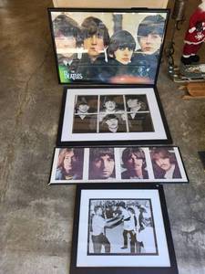 lot 85 image: Collection of 4 Framed Beatles Posters