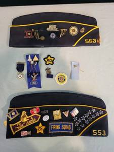 lot 138 image: Collection of American Legion Military Caps and Pins