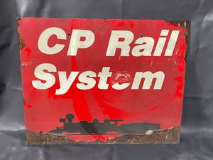 lot 5E image: CP Rail System Vintage Sign Original Railway Memorabilia Metal Display