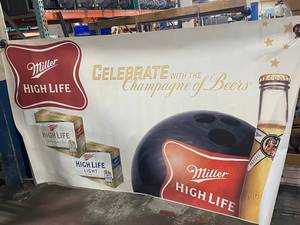 lot 36E image: Miller High Life Advertising Banner 5x9