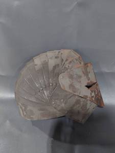 lot 61E image: Medieval Style Iron Helmet with Riveted Construction