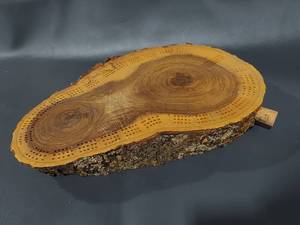 lot 64E image: Handcrafted Black Cherry Wood Cribbage Board Unique Design