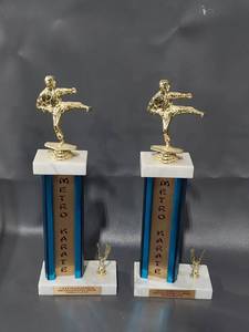 lot 65E image: Metro Karate Trophies Italian White Carrara Marble Base