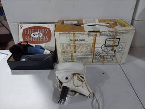 lot 96E image: Vintage Factory Smokers Display, Sears Battery Charger, Hairdryer Lot