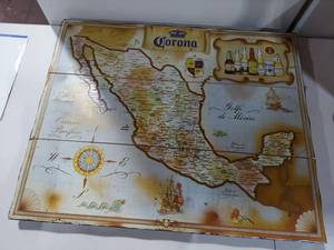 lot 97E image: Vintage Corona Map of Mexico Wall Plaque Sign Decor
