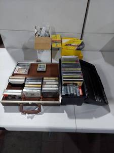 lot 100E image: Audio Cassettes & Rosetta Stone Language Learning Lot