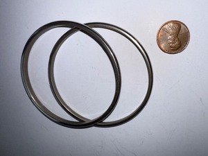 lot 9J image: Set of 2 Monet Silver-Tone Bangle Bracelets