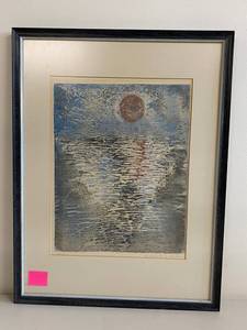 lot 4N image: Important Krishna Reddy Sunset Color Etching