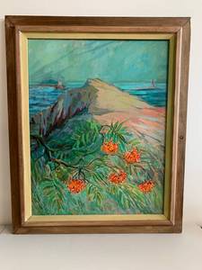 lot 7N image: Mountain Ash Berries Oil Painting by Adolph A. Toftey