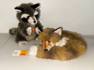 lot 28N image: Steiff Plush Raccoon & Fox Collectibles