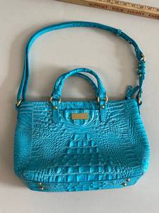 lot 37N image: Brahmin Blue Crocodile Embossed Leather Handbag