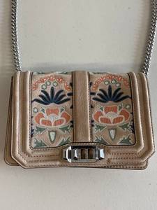 lot 38N image: Rebecca Minkoff Embroidered Floral Crossbody Chain Bag