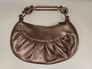 lot 47N image: BCBG Max Azria Bronze Leather Handbag