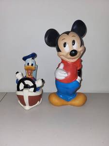 lot 83 image: Mickey Mouse and Donald Duck Large Vinyl Coin Banks