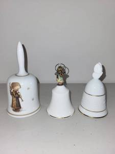 lot 39 image: Set of 3 Collectible Porcelain Bells - Schmid, Enesco, Hallmark