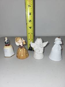 lot 42 image: Set of 4 Vintage Ceramic Angel and Figurine Bells