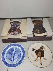 lot 56 image: Collection of 4 Collector Plates - Norman Rockwell & Rorstrand Sweden Limited Editions