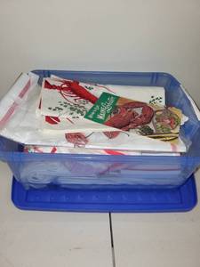 lot 57 image: Lobster Seafood Dinner Set with Napkins, Bibs, Towels, Tablecloth and Maine Lobster Guide