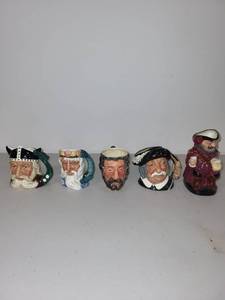 lot 95 image: Set of 5 Royal Doulton Character Mugs and Jugs, Including Sancho Panza