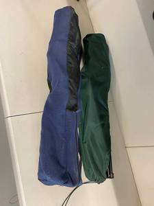lot 116 image: Collapsible Canvas Camping Chairs with Bags - One Zipper Oxidized Shut