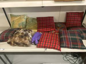 lot 134 image: Assorted Decorative Throw Pillows Plaid, Geometric, Botanical