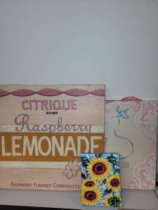 lot 2P image: Decorative Wall Art Signs Raspberry Lemonade & Princess Theme