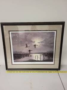 lot 7P image: Framed Artwork Prairie Pintails by Les C. Kouba