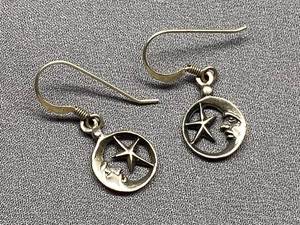 lot 28B image: Sterling Silver Moon Star Earrings