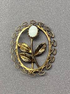 lot 39B image: Sterling Silver Opal Floral Vintage Brooch 925