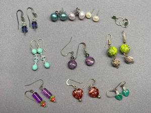 lot 41B image: Assorted Handcrafted Earrings Set - Sterling Silver