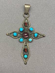 lot 50B image: Sterling Silver Taxco Cross Pendant
