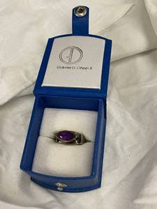 lot 6 image: Gabriel D. Ofiesh Sterling Silver Ring with Amethyst