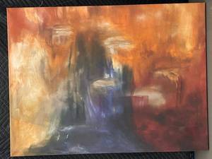 lot 10 image: Abstract Expressionist Canvas Art by Read Hancock 40.5x30