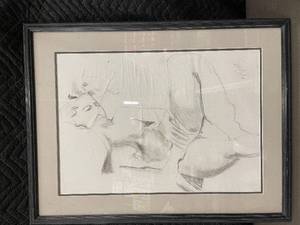 lot 13 image: Framed Sketch Art by AKANE 95. 28x22