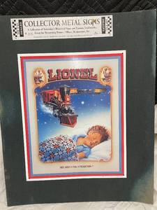 lot 42 image: Lionel Collector Metal Sign - Classic Train Theme