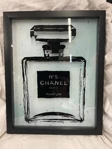 lot 50 image: Framed Artwork of Chanel No. 5 Perfume Bottle