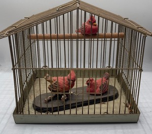 lot 2 image: Vintage Metal Birdcage made in Japan