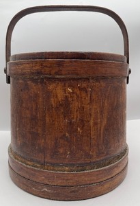 lot 8 image: Antique Wooden Firkin (Sugar Bucket) No Lid