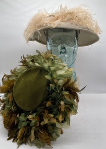 lot 67 image: Two Vintage Womens Hats Feather and Wool Hats