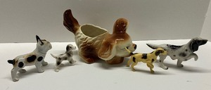 lot 47 image: Porcelain and Resin Dog Figurines Vintage