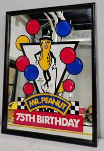 lot 106 image: Mr. Peanut Mirror Planters Peanuts 75th Birthday 1991 Collectible