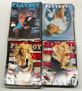 lot 124 image: Lot of 25 Vintage Playboy Magazines 1970s to 1990s