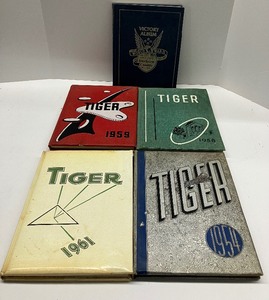 lot 143 image: Lot of 5 Vintage Albert Lea Tiger Yearbooks Albert Lea Minnesota 1950-60s