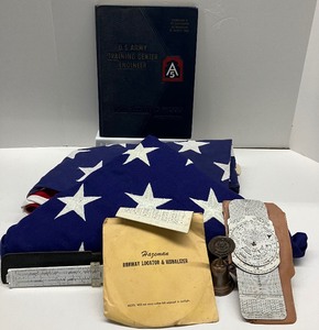 lot 148 image: Vintage Military Lot, Vintage American Flags