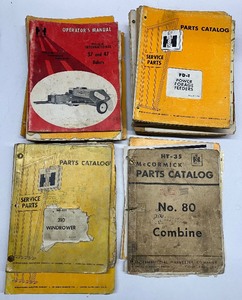 lot 1 image: LOT of Fifteen Vintage International Harvester Parts Catalogs Farm Manuals