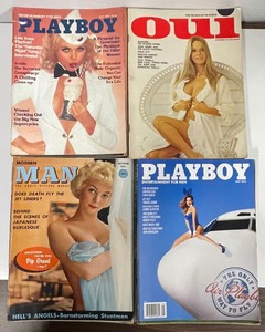 lot 43 image: Twenty-One Piece LOT Vintage Adult Magazines, Playboy, OUI, Man